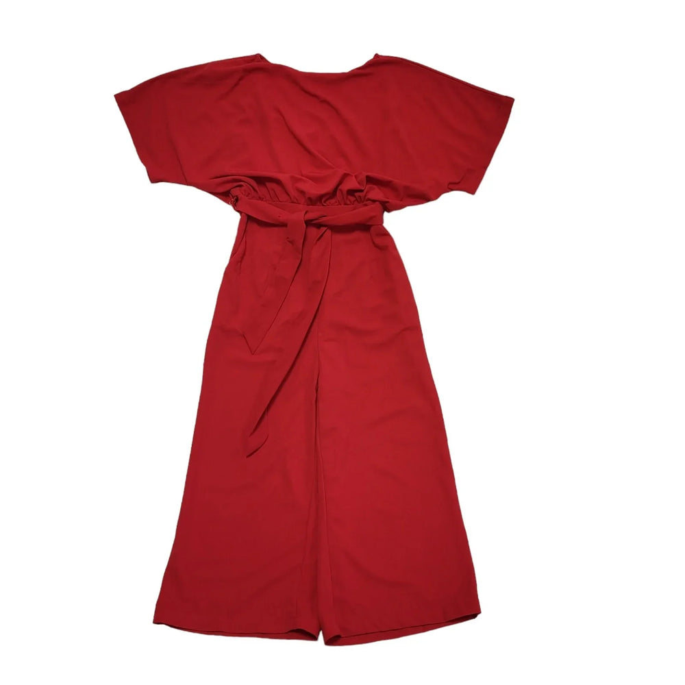 Coast Red Wide Leg Tied 3/4 Jumpsuit Women's Uk M 10 Bnwt K911