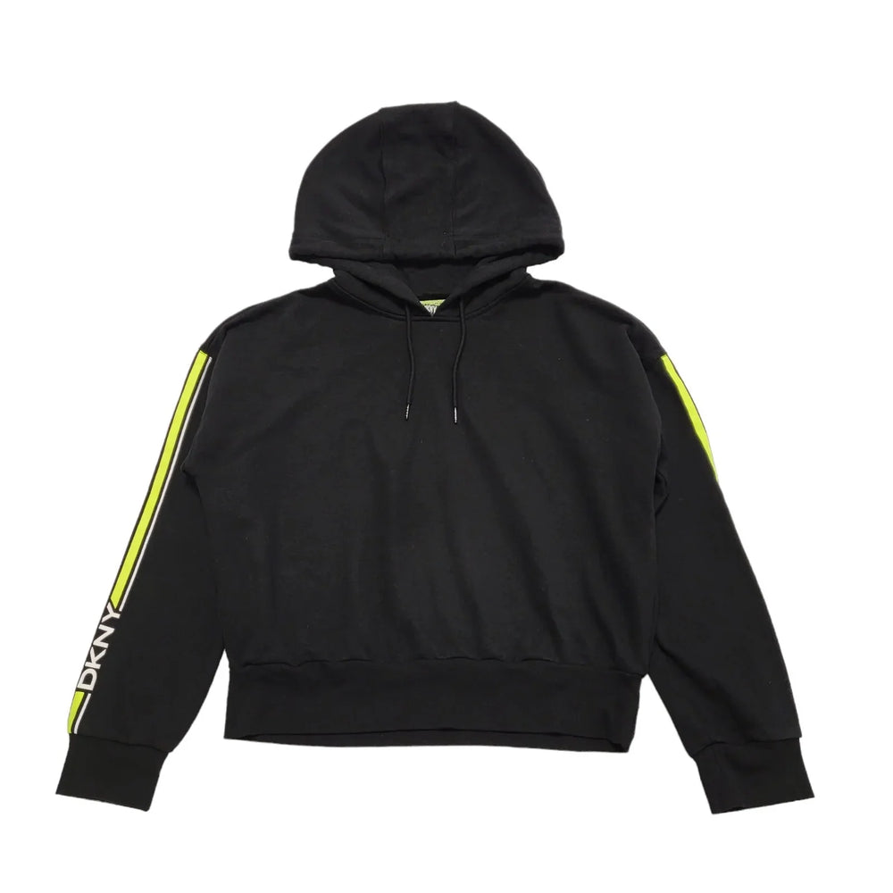 DKNY Black Cropped Sweatshirt Hoodie Uk Women's Size Extra Large BB837