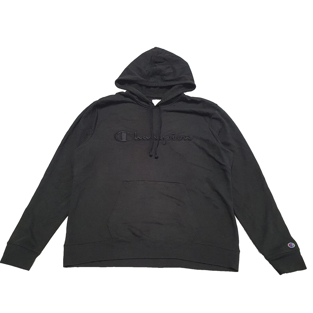 Champion Black Pullover Sports Sweatshirt Hoodie UK Men's Size XL CC947