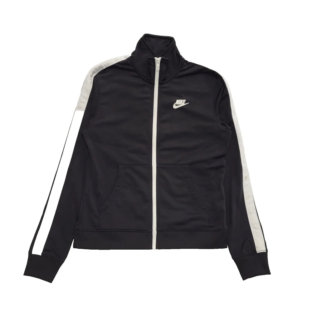 Nike Black White Trim Zipped Long Sleeve Tracksuit Top UK Women's S 8 K405