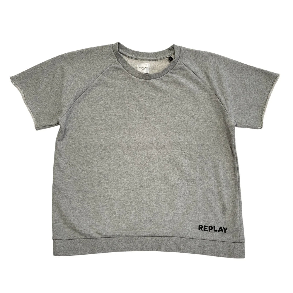 Replay Grey Sweatshirt Short Sleeve Round Neck Womens Size 3XL DD608