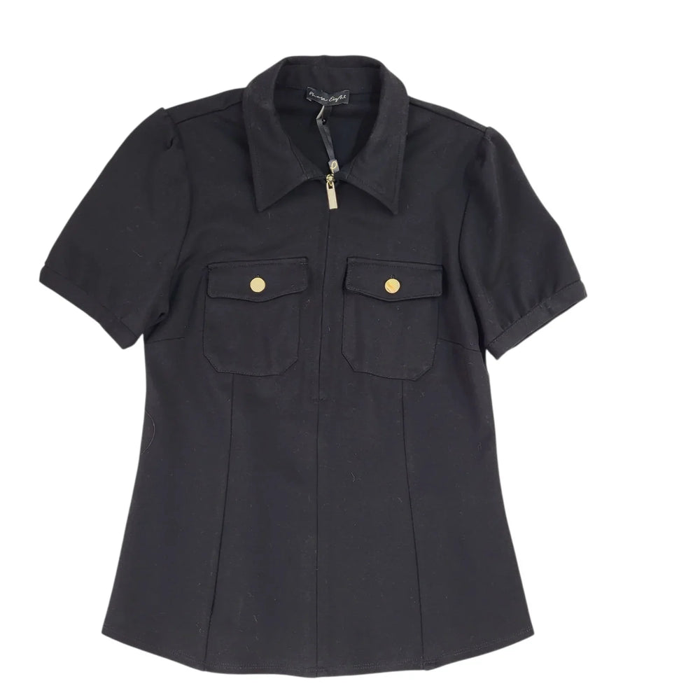 Phase Eight Black Shaden Zip Ponte Top Uk Women's L 12 Bnwt L740