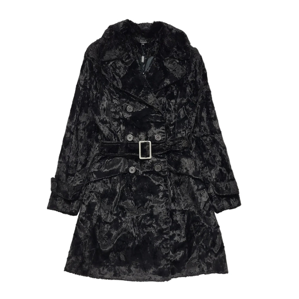 Star Julie Macdonald Black Button Belted Coat UK Women's 14 Bnwt BB320