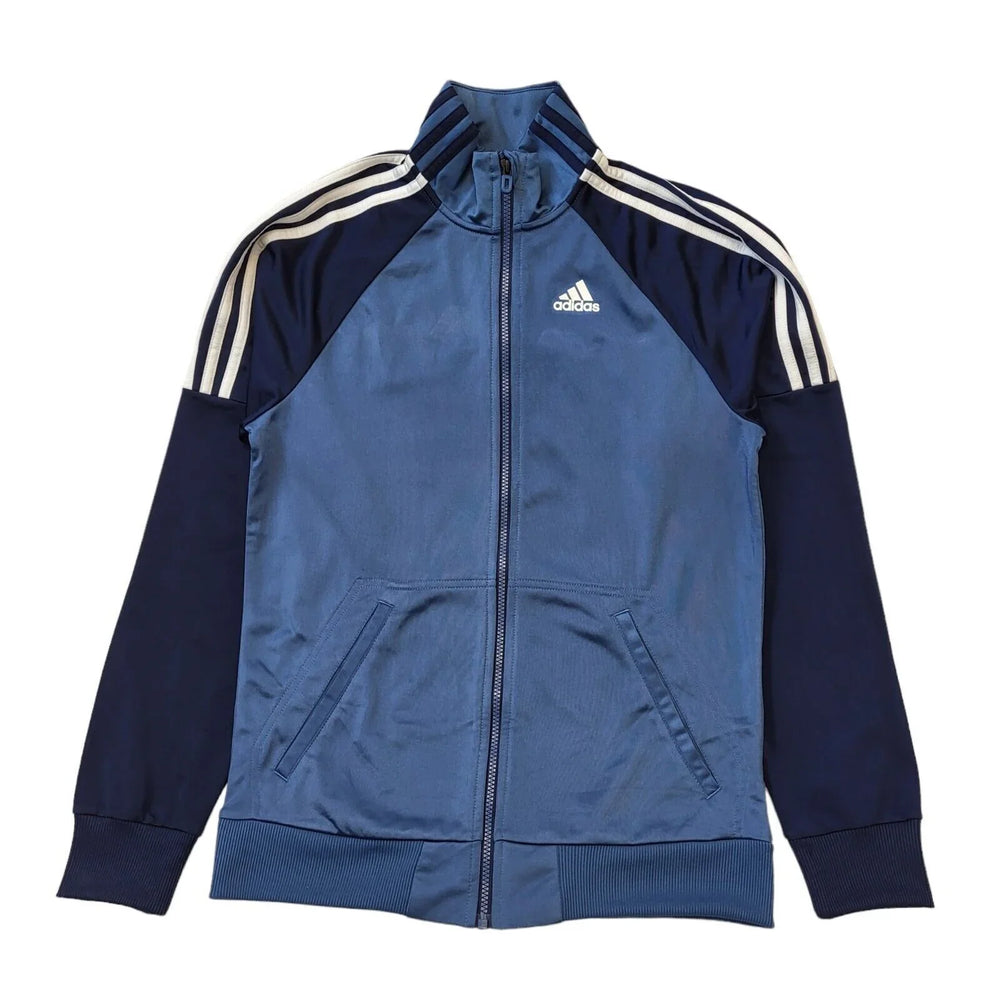 Adidas Blue White Zipped Sports Tracksuit Top Uk Men's 38/40 G458