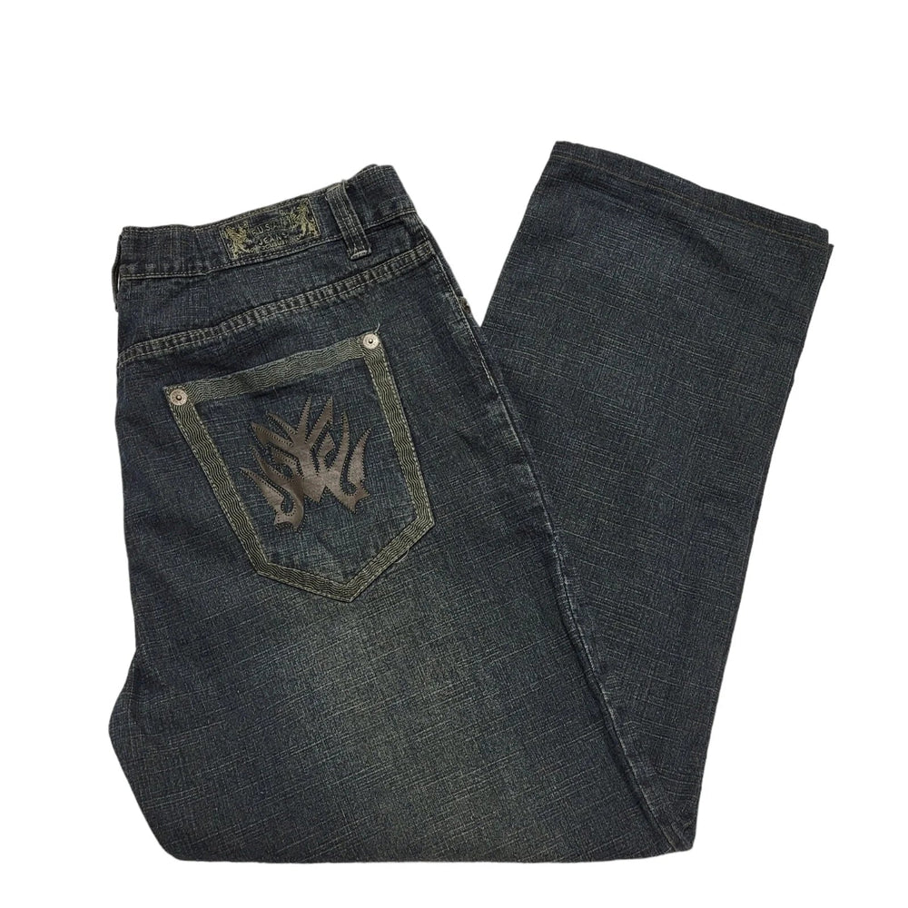 Fusal Dark Blue Straight Denim Jeans Men's uk 4xL W42 L32 H667