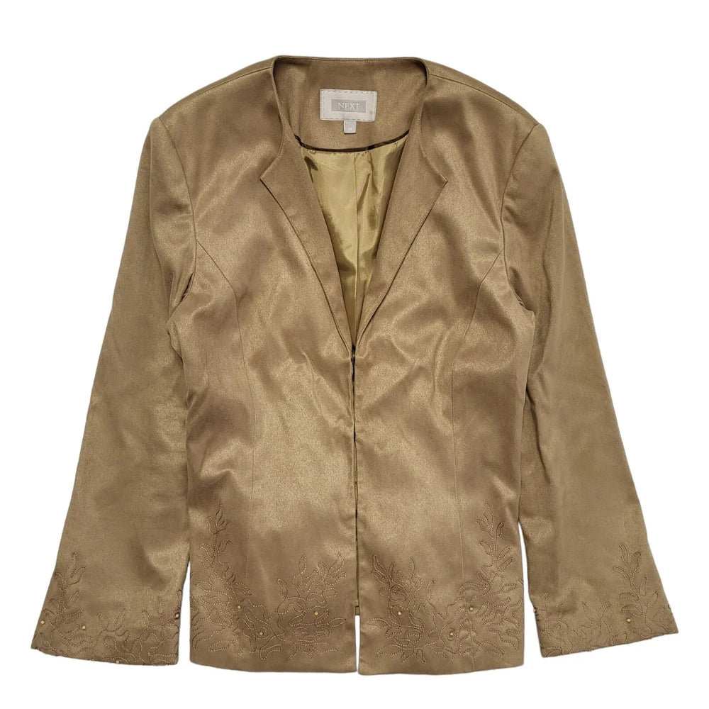 Next Gold 90s Vintage Hook Eye Dress Jacket Uk Women's Size 14