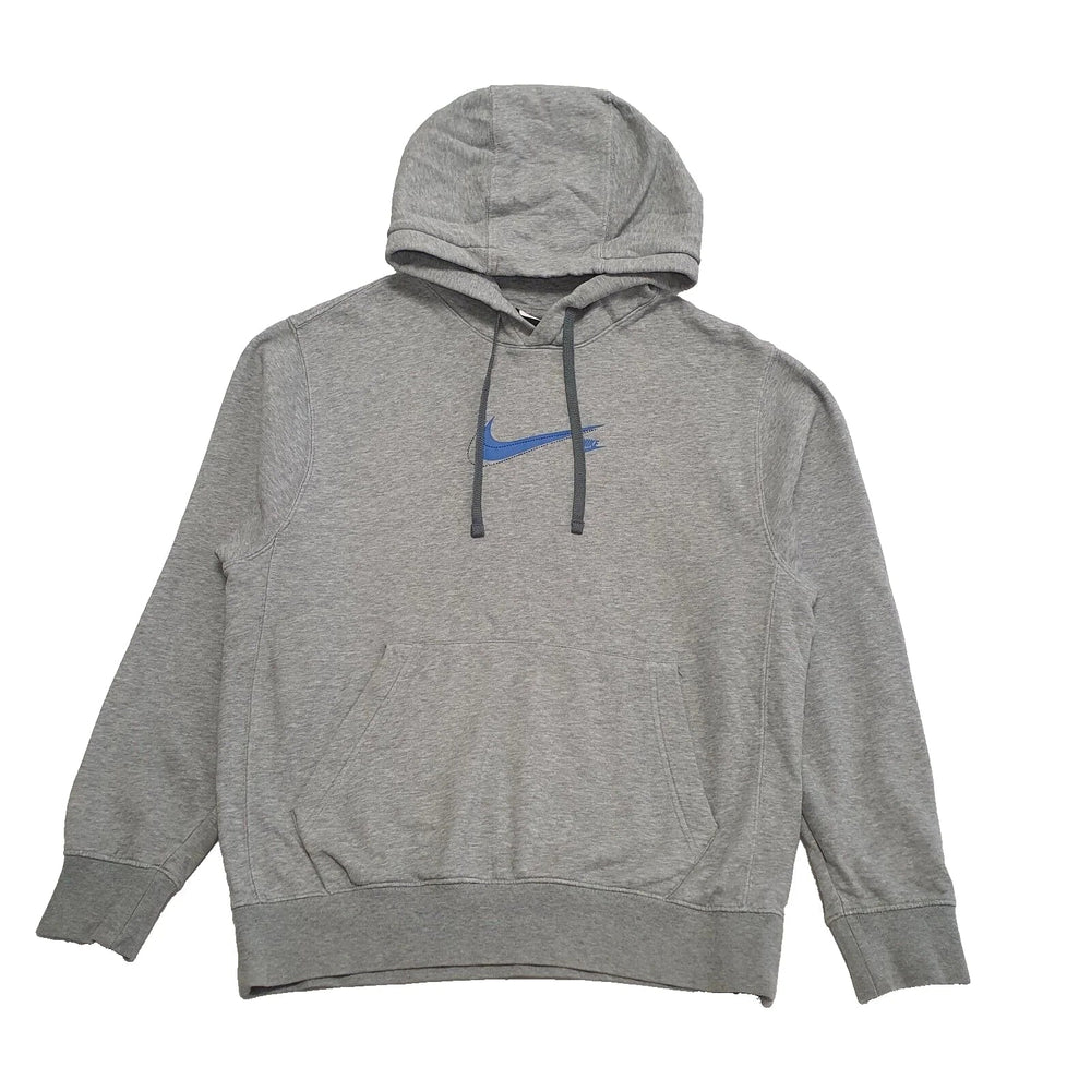 Nike Grey Drawstring Spell Out Pullover Hoodie UK Men's Size S K826