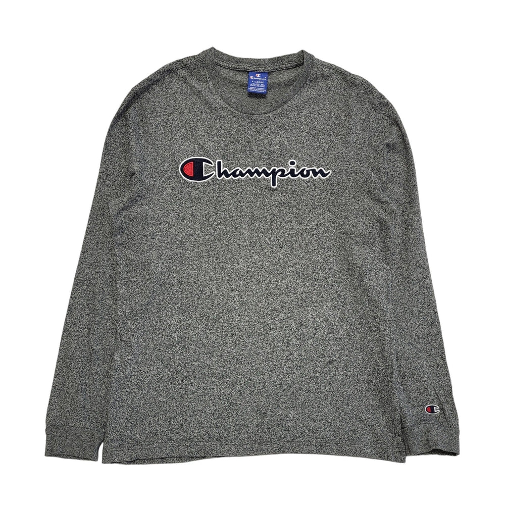 Champion Vintage 90s Grey Long Sleeve T-Shirt Mens UK Size XL