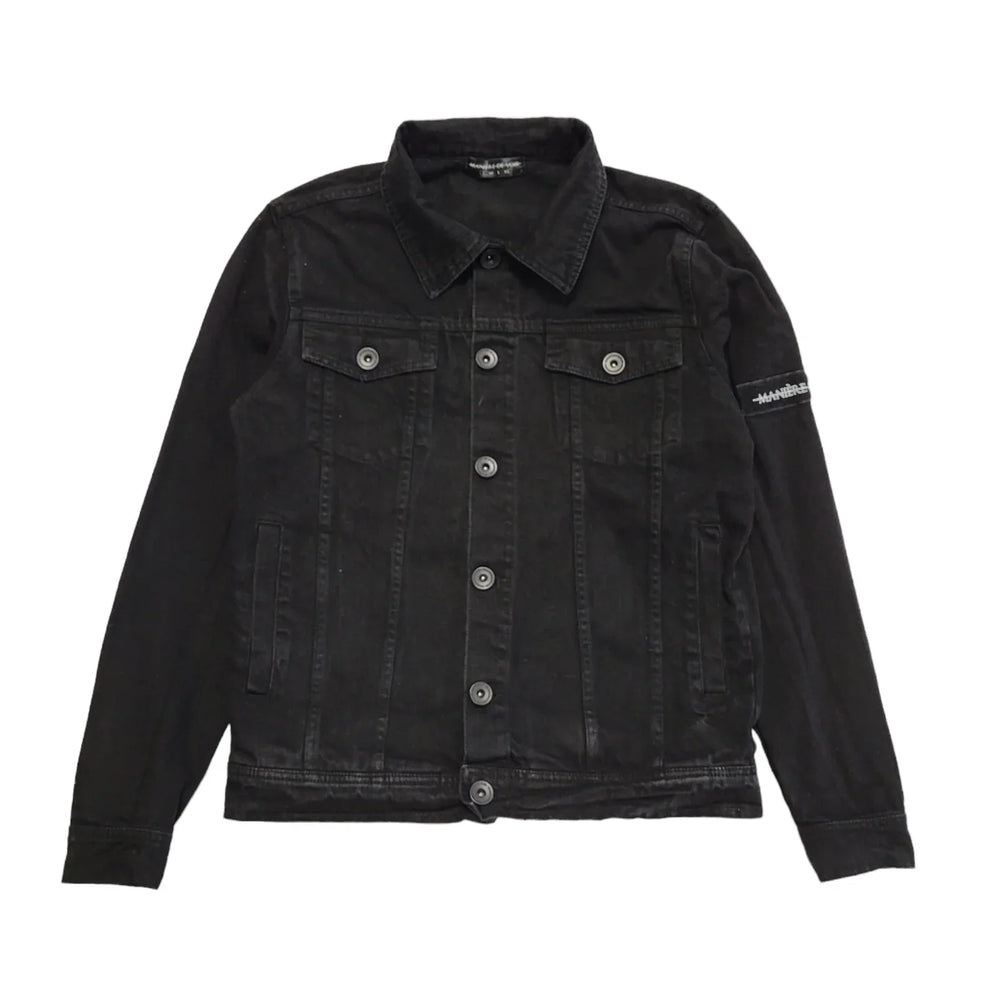 Maniere De Voir Black Button Denim Jacket Uk Men's Small BB691