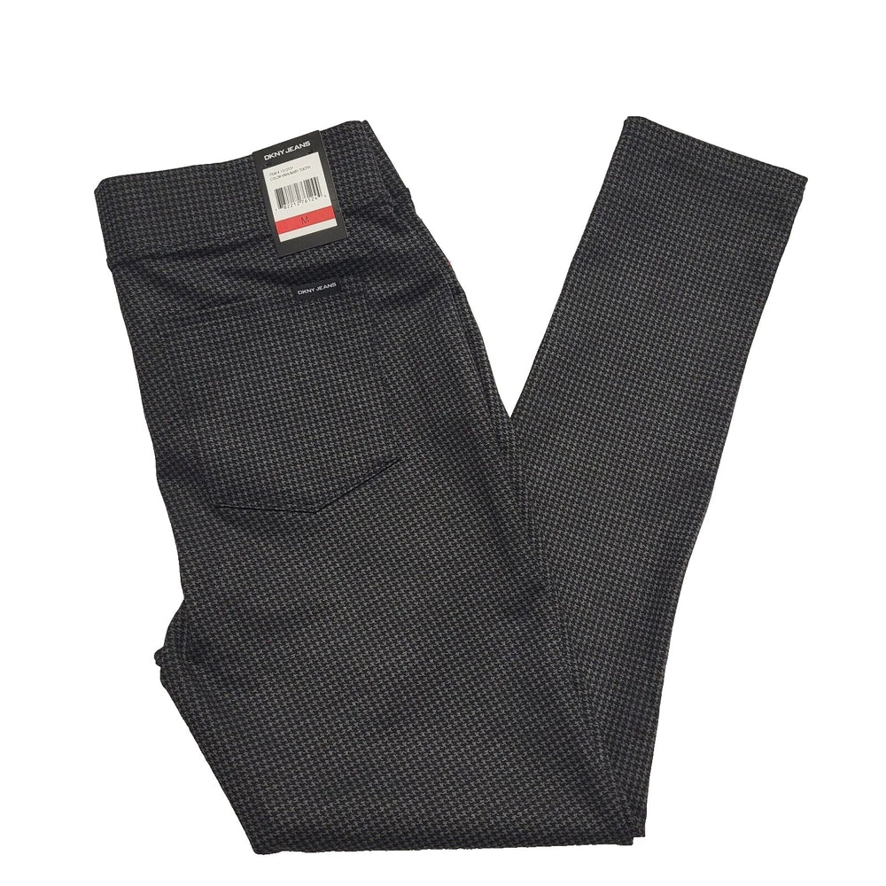 Dkny Jeans Black Grey Geometric Trousers UK Women's M 10 W28-32 L28 Bnwt K745