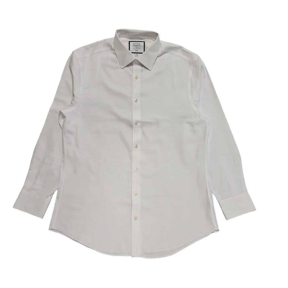Charles Tyrwhitt Shirt White Long Sleeve Slim Fit Mens Uk Size L BB6