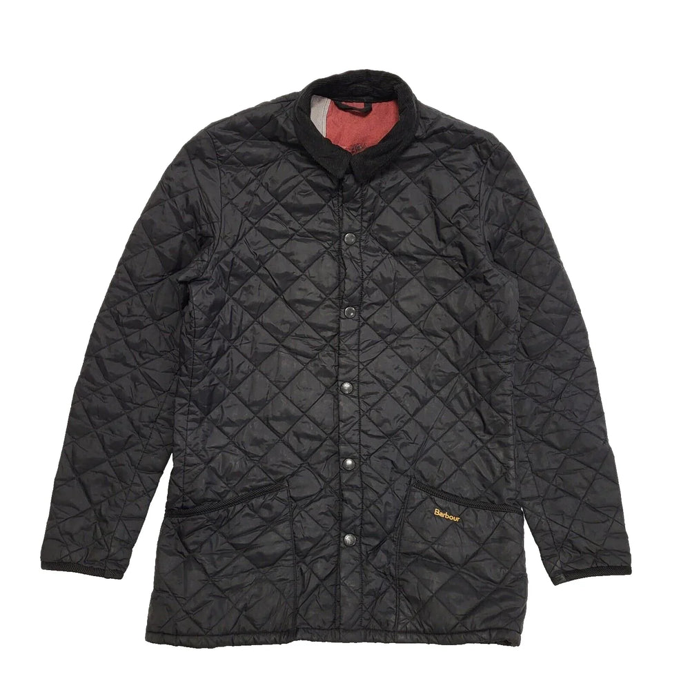 Vintage Barbour Augustine Quilted Black Jacket uk Men's Large L627