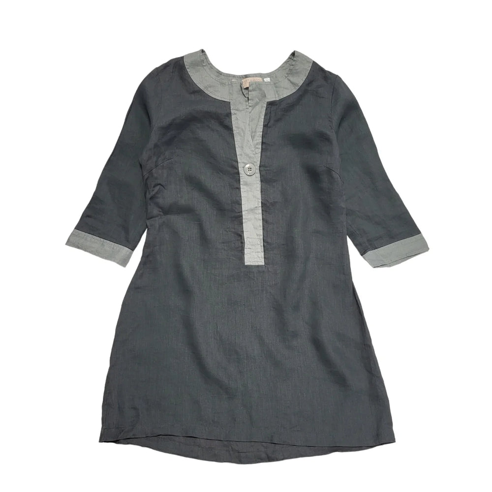 Fenn Wright Manson Blue 1/4 Button Blouse Top UK Women's S 8 K519
