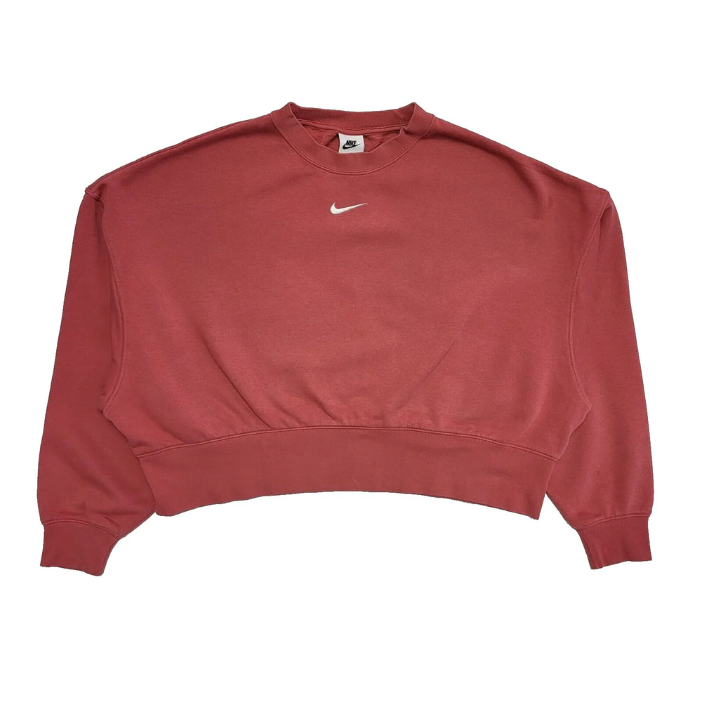 Nike Pink Oversized Cropped Crew Neck Sweatshirt UK Women's S 8 L579