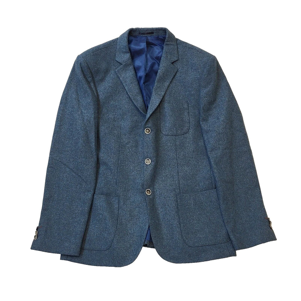 River Island Blue Wool Blend Collared Suit Blazer Jacket Men's uk XL H83