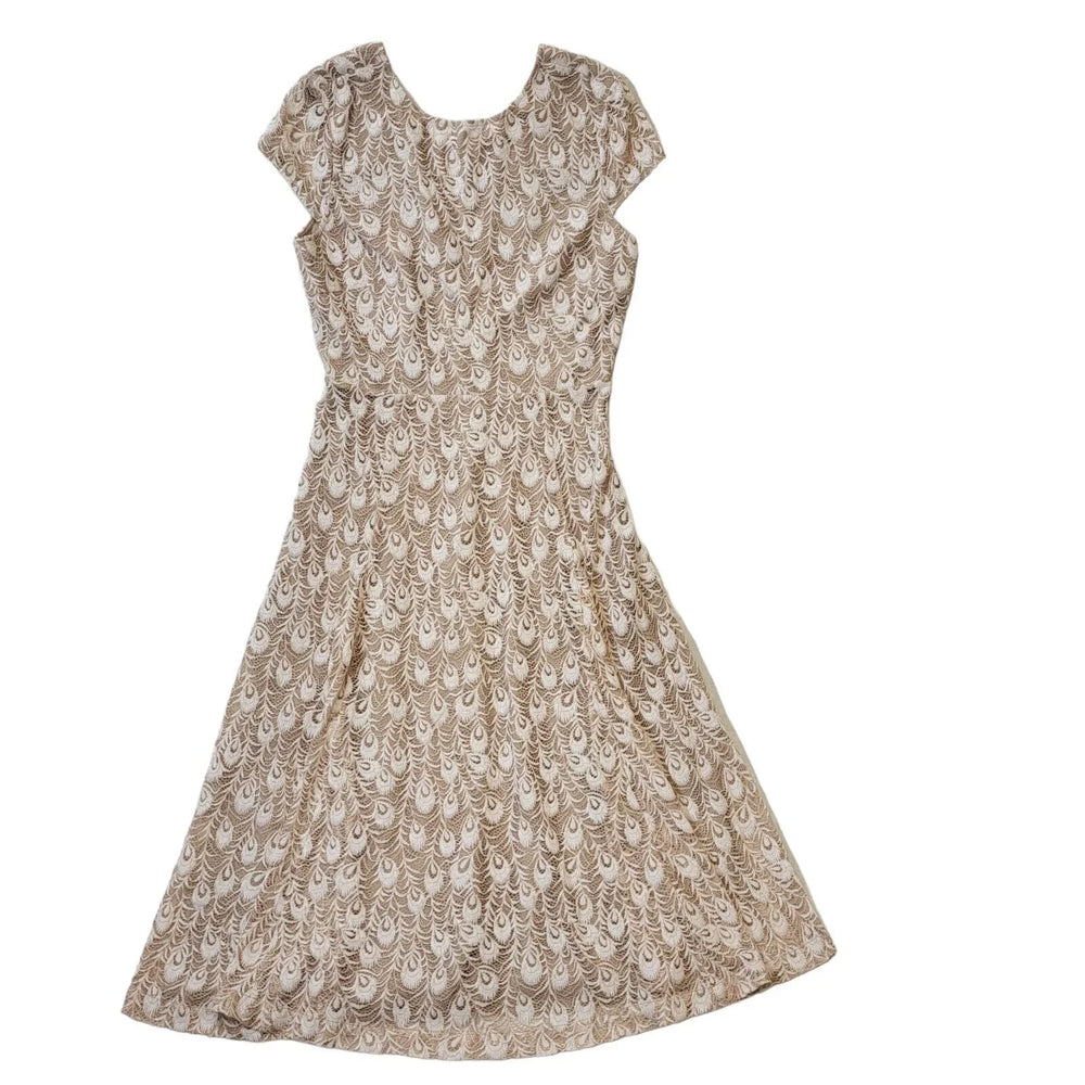Joy Raphaella Peach Lace V-Neck Evening Dress Women's BNWT UK 8 BNWT G817