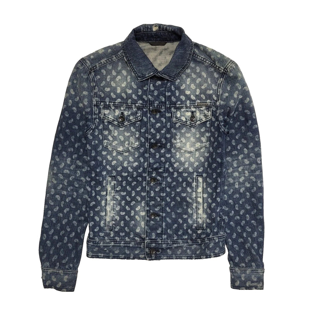 Sisley Denim Jacket Blue White Button-up Uk Women's Size S L274