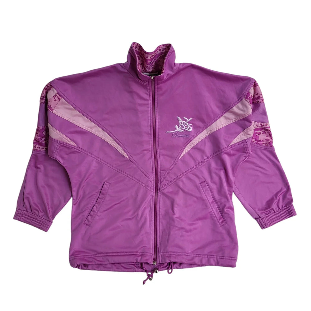 Diadora 90s Purple Zipped Sports Tracksuit Top Uk Women's Size 14
