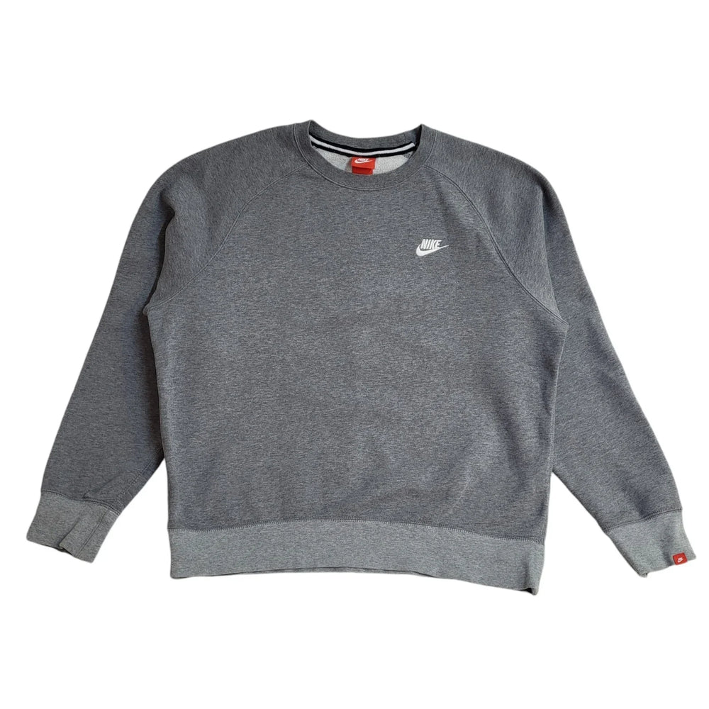 Nike Grey Long Sleeve Crew Neck Sweatshirt Uk Men's Size L EE389