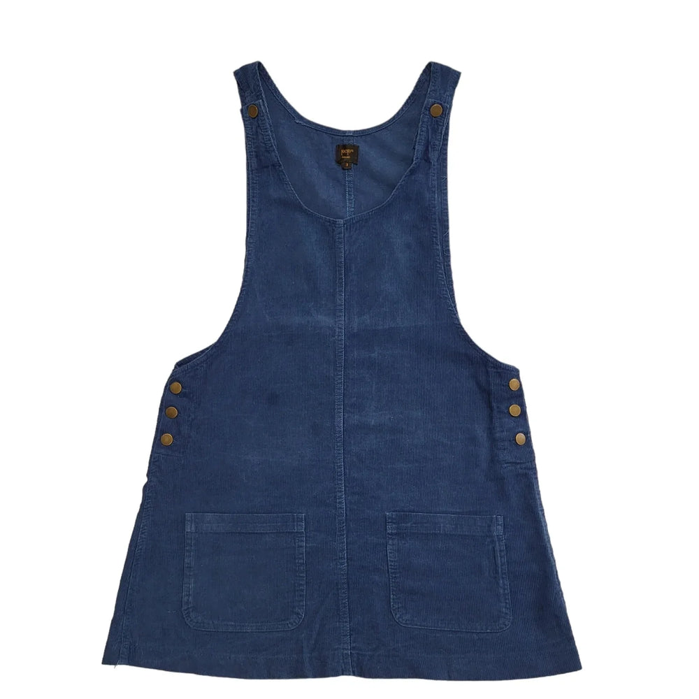Pop Y2K Dark Blue Sleeveless Corduroy Dress Uk Women's Size 16 W34-38
