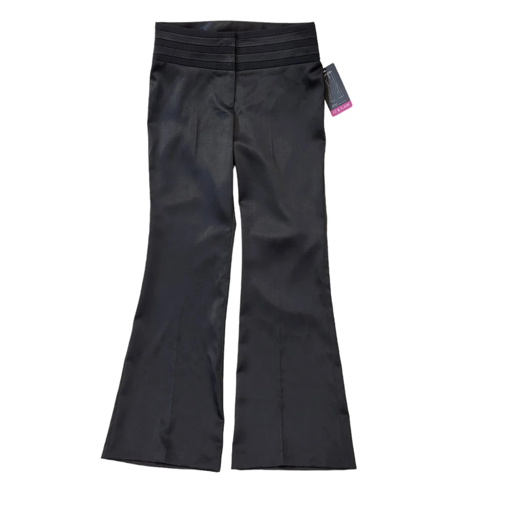 E-vie Black Satin Flared Trousers Women's Size 8 W30 L33
