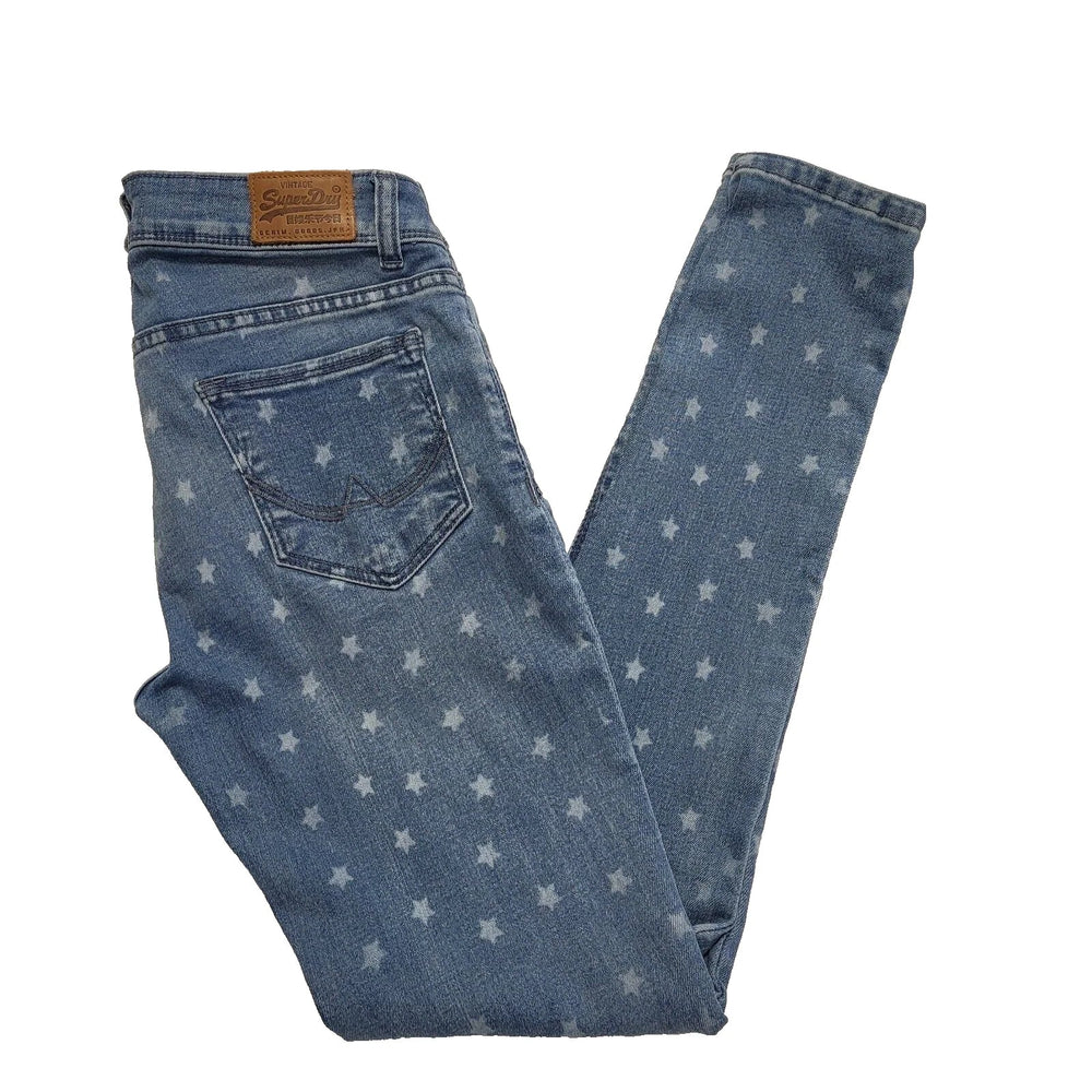Superdry Cassie Blue Skinny Denim Jeans Uk Women's 10 W28 L32 L172