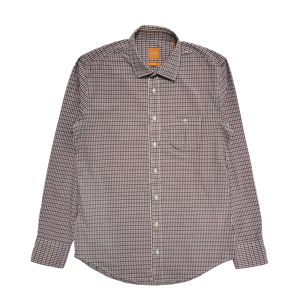 Boss Red Blue Green Checked Long Sleeve Slim Fit Shirt Uk Men's M L264