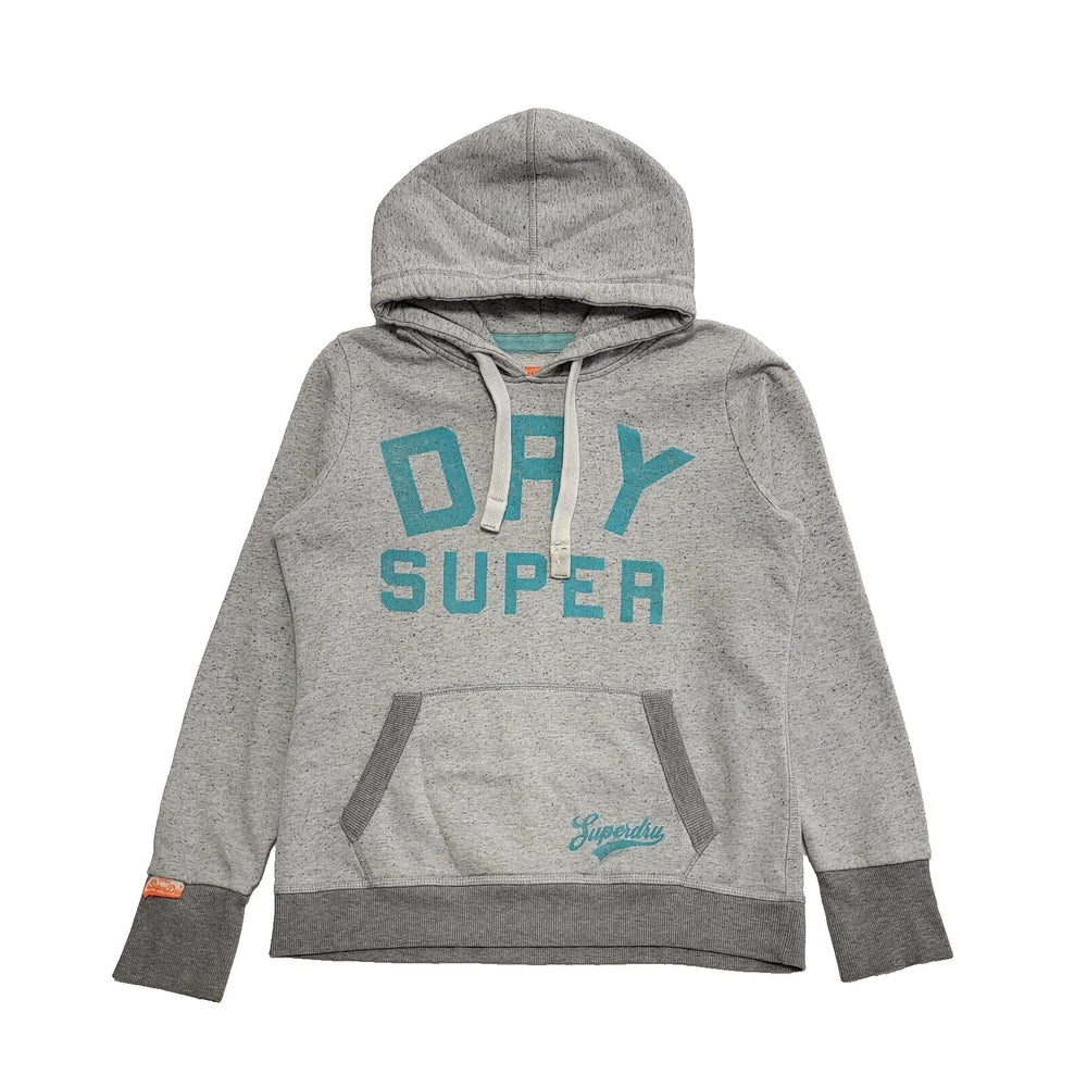 Superdry Grey Drawstring Spell Out Sweatshirt Hoodie UK Women's XL 14 K51