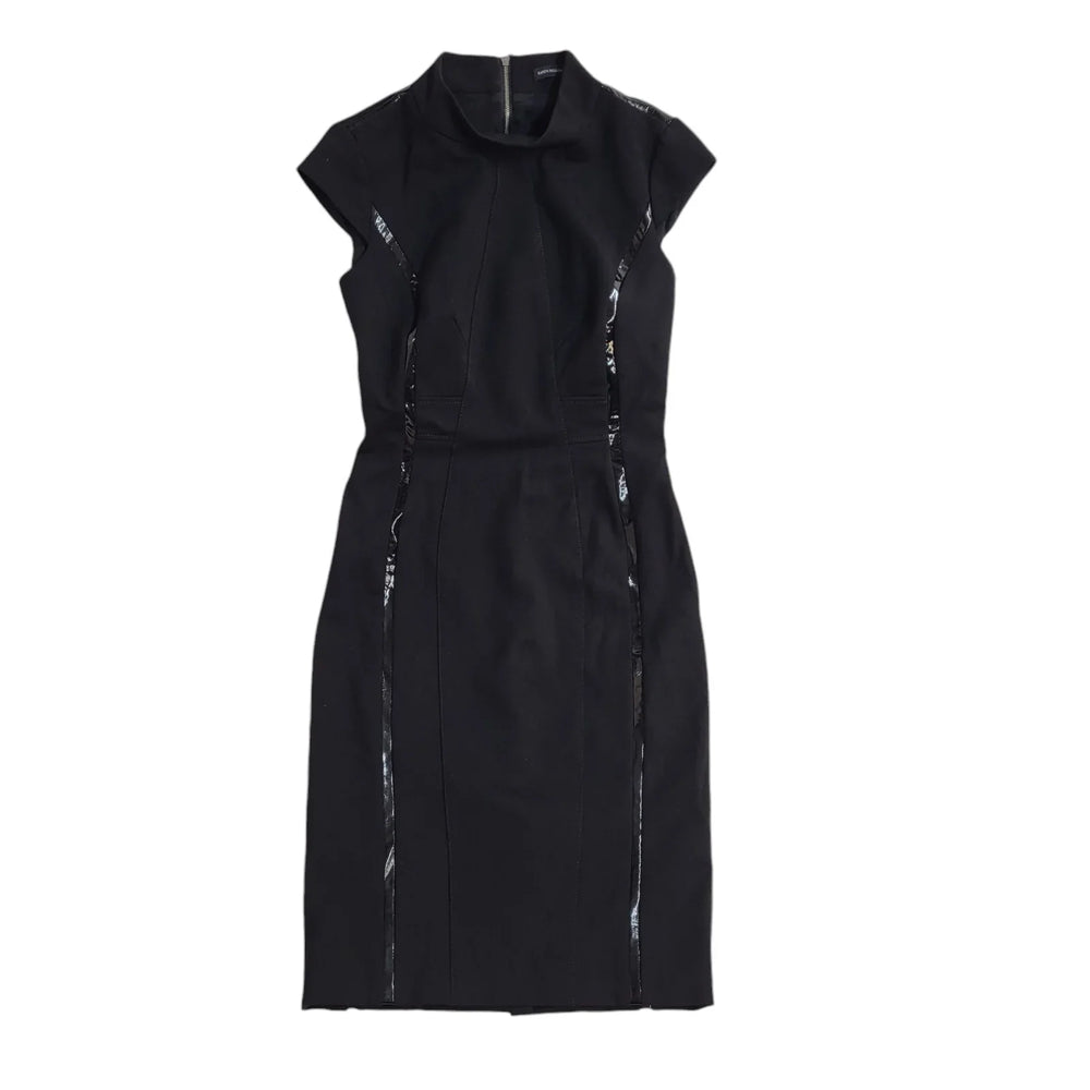 Karen Millen Black Short Sleeve Bodycon Dress UK Women's Size 10 Bnwt EE693