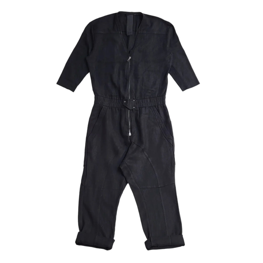 ISSI Black 3/4 Sleeve Jumpsuit Uk Women's Size 14 W32-34 L28 EE703