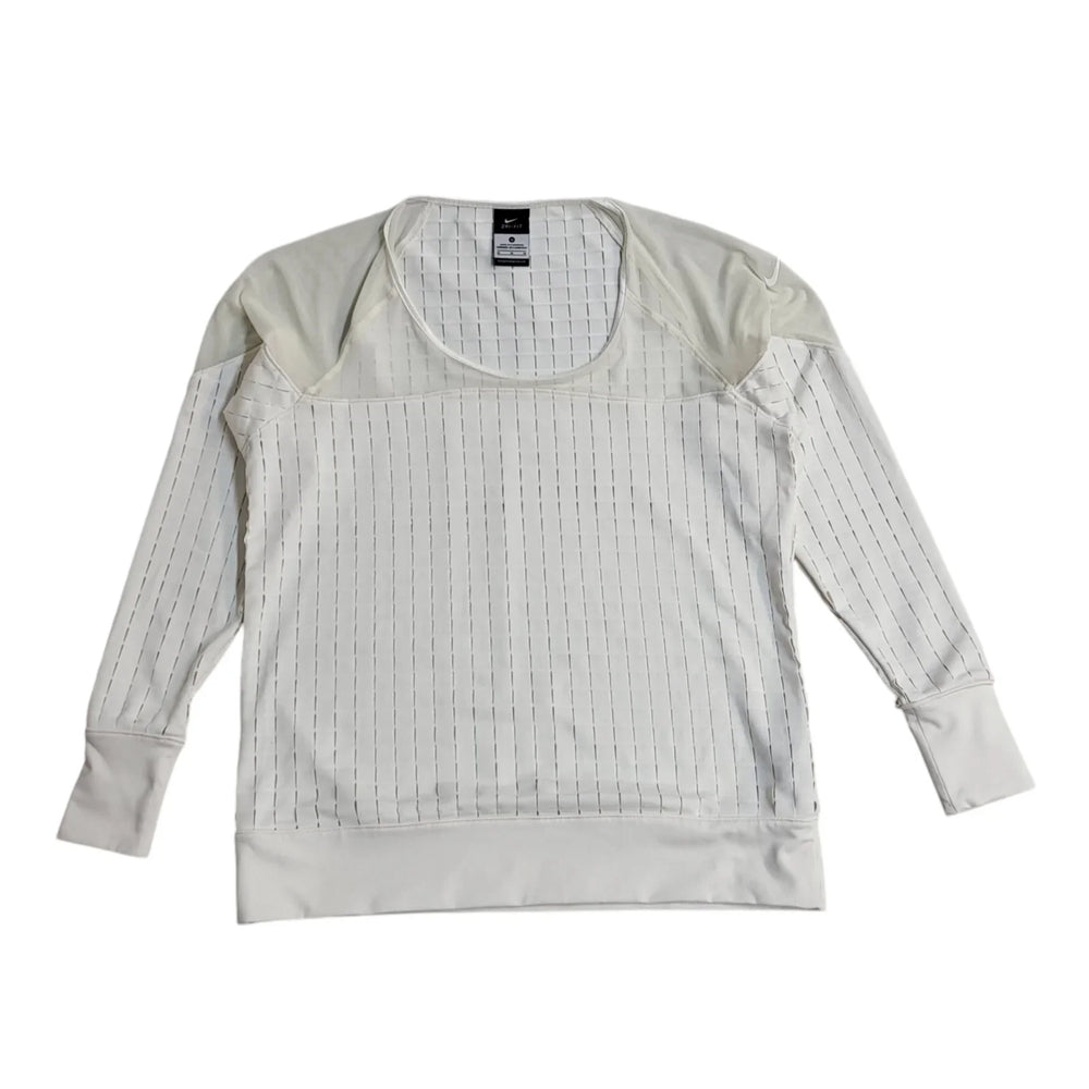 Nike Dri-Fit White Round Neck Jumper Uk Women's Size Medium FF57