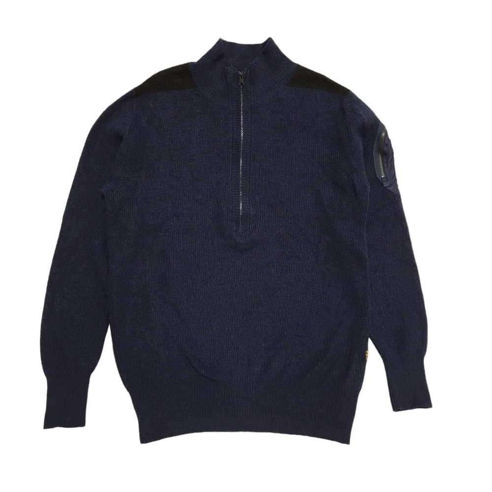 G-Star Navy Blue High Neck Cotton Jumper Uk Men's Medium BB277