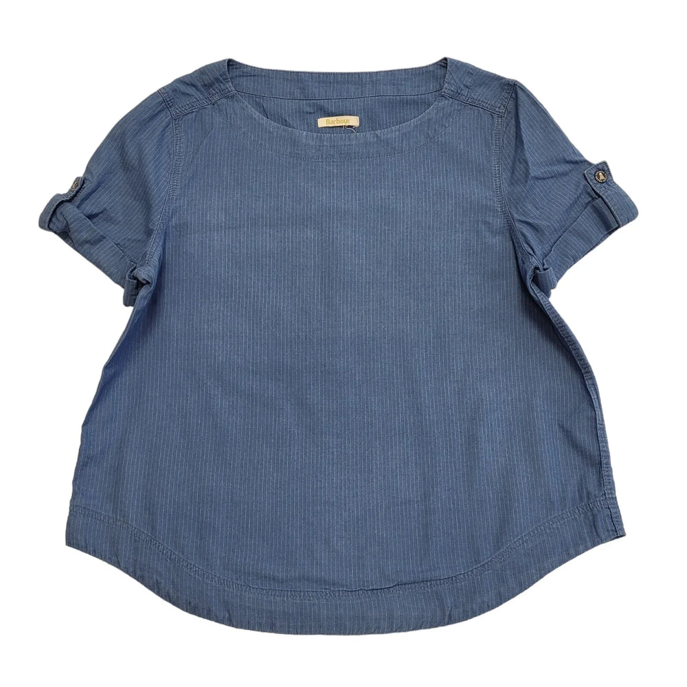 Barbour Blue Short Sleeve Round Neck T-Shirt Uk Women's Size 14/16 DD534