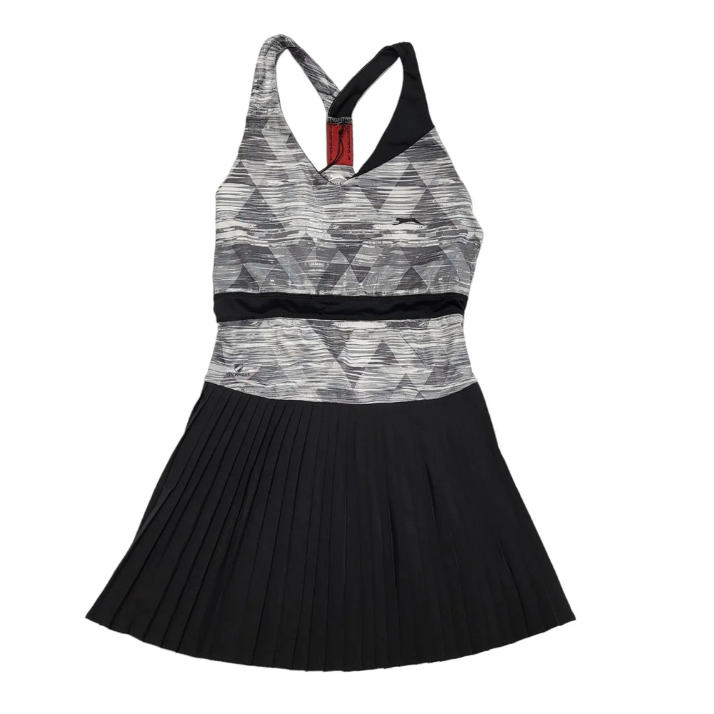 Slazenger Black Grey Sleeveless Slam Dress Uk Women's Size 12 Bnwt CC843