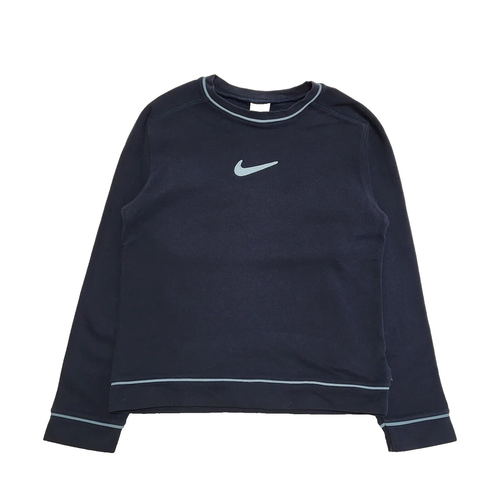 Nike Navy Blue Round Neck Slim Sweatshirt Uk Women's 14 K182
