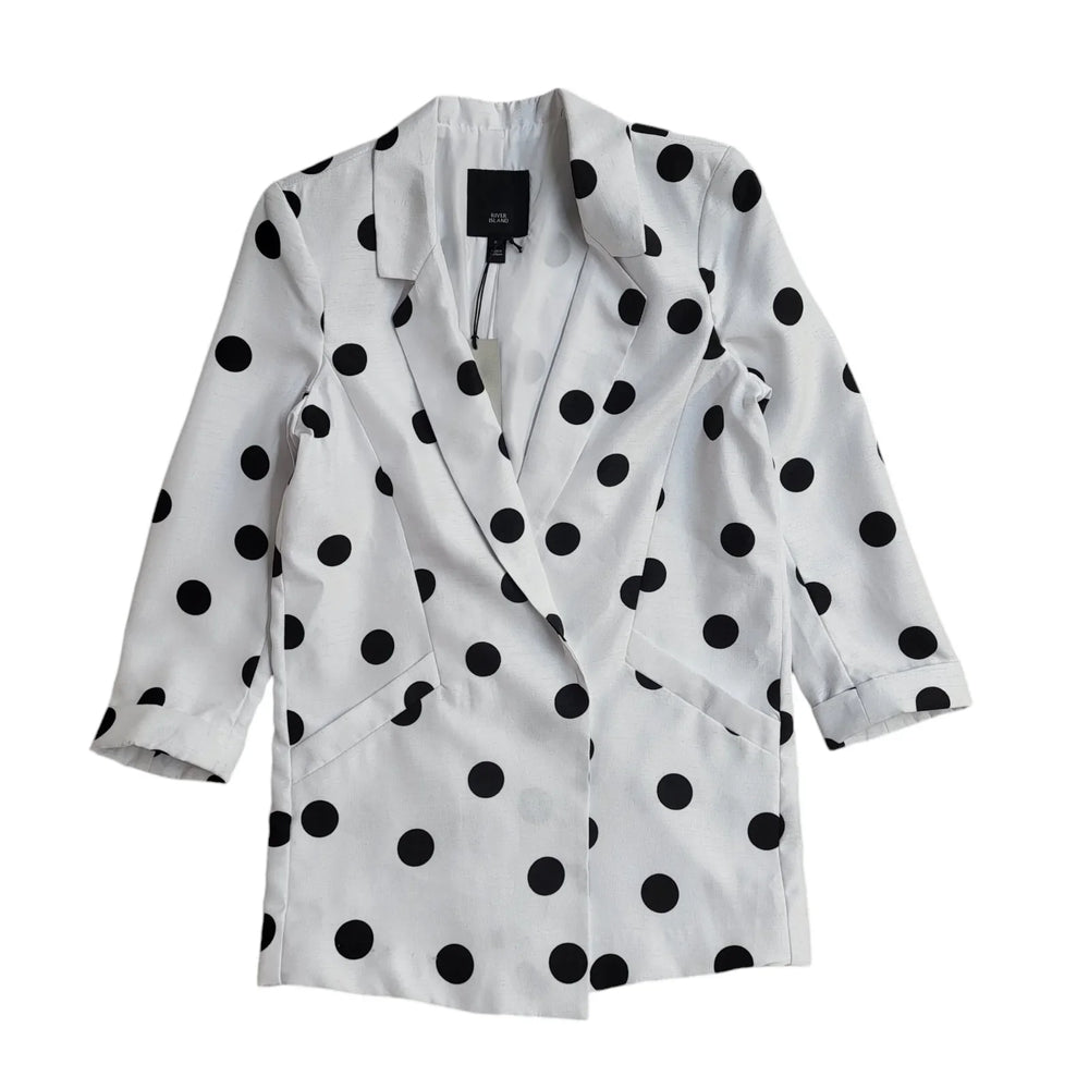 River Island White & Black Spot Open Formal/Casual Blazer Women's 8 BNWT EE624
