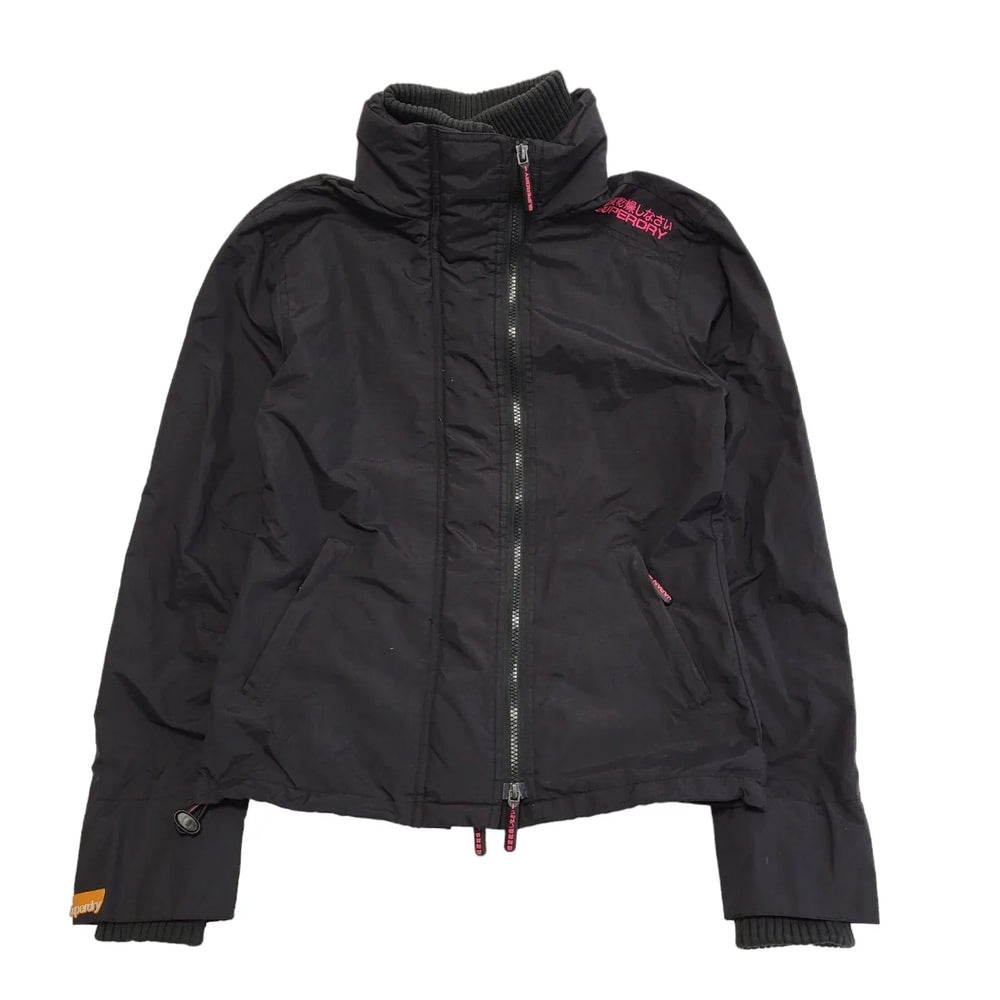 Superdry Japan Black Pink Zipped Jacket Uk Women's Size Medium CC693