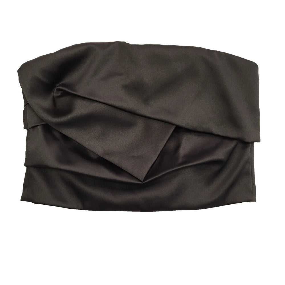 Coast Manipulated Satin Bodice Black Top Uk Women's Size 12 Bnwt CC176