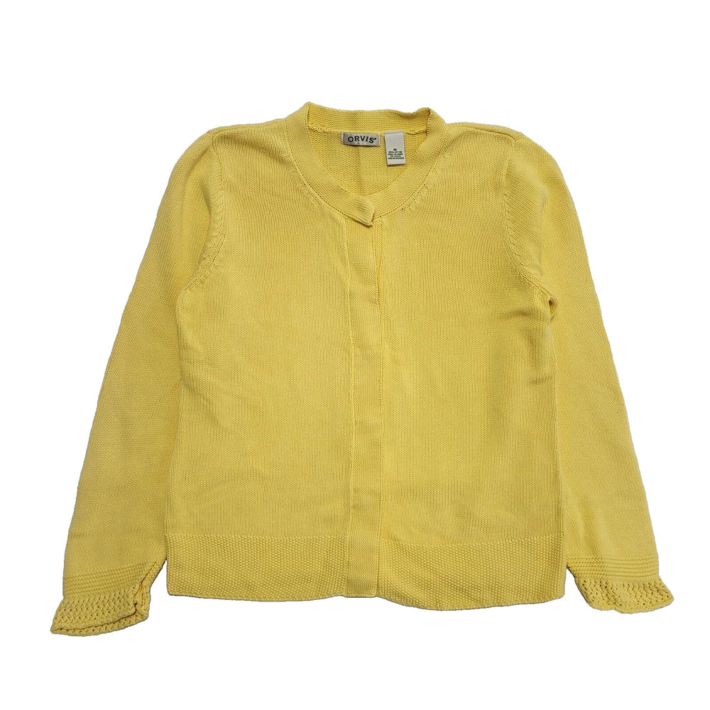 Orvis Yellow Snap Fasten Cotton Cardigan Uk Women's Medium K184