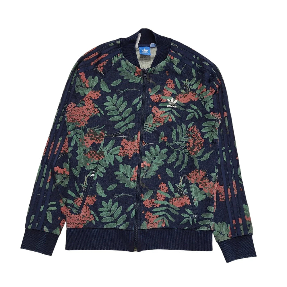 Adidas Originals Blue Green Red Floral Tracksuit Jacket Boy's 12-13 Years H482