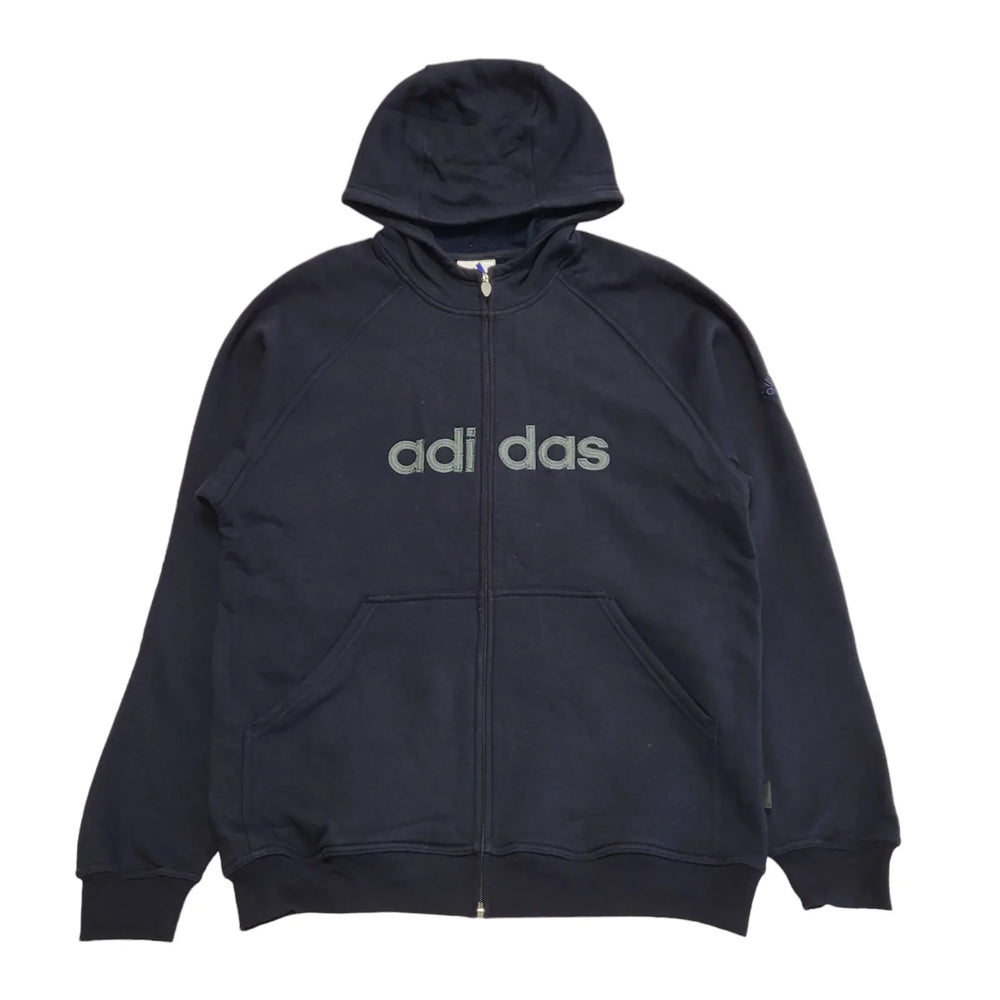 Adidas Navy Blue Drawstring Zipped Sweatshirt Hoodie Men's uk xL eu 56 H220