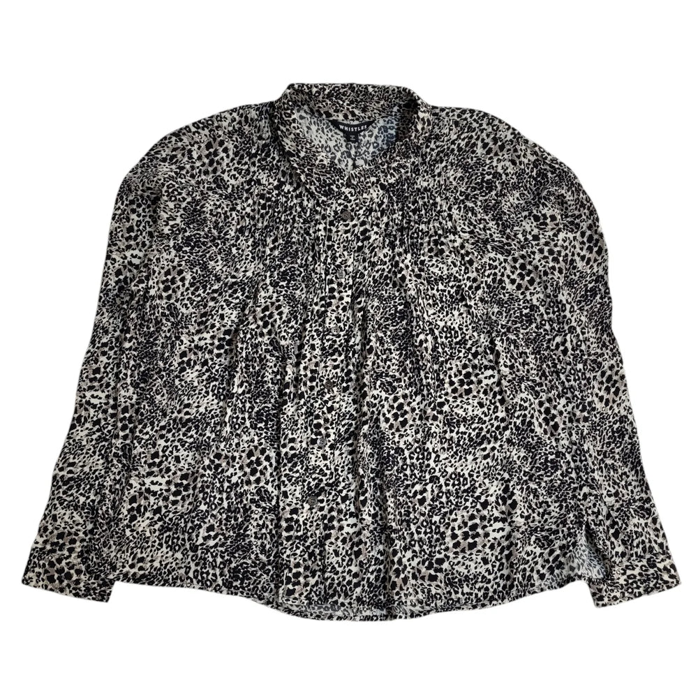 Whistles Black & Brown 90's Long Sleeve Animal Print BNWT Shirt Women's Size 16