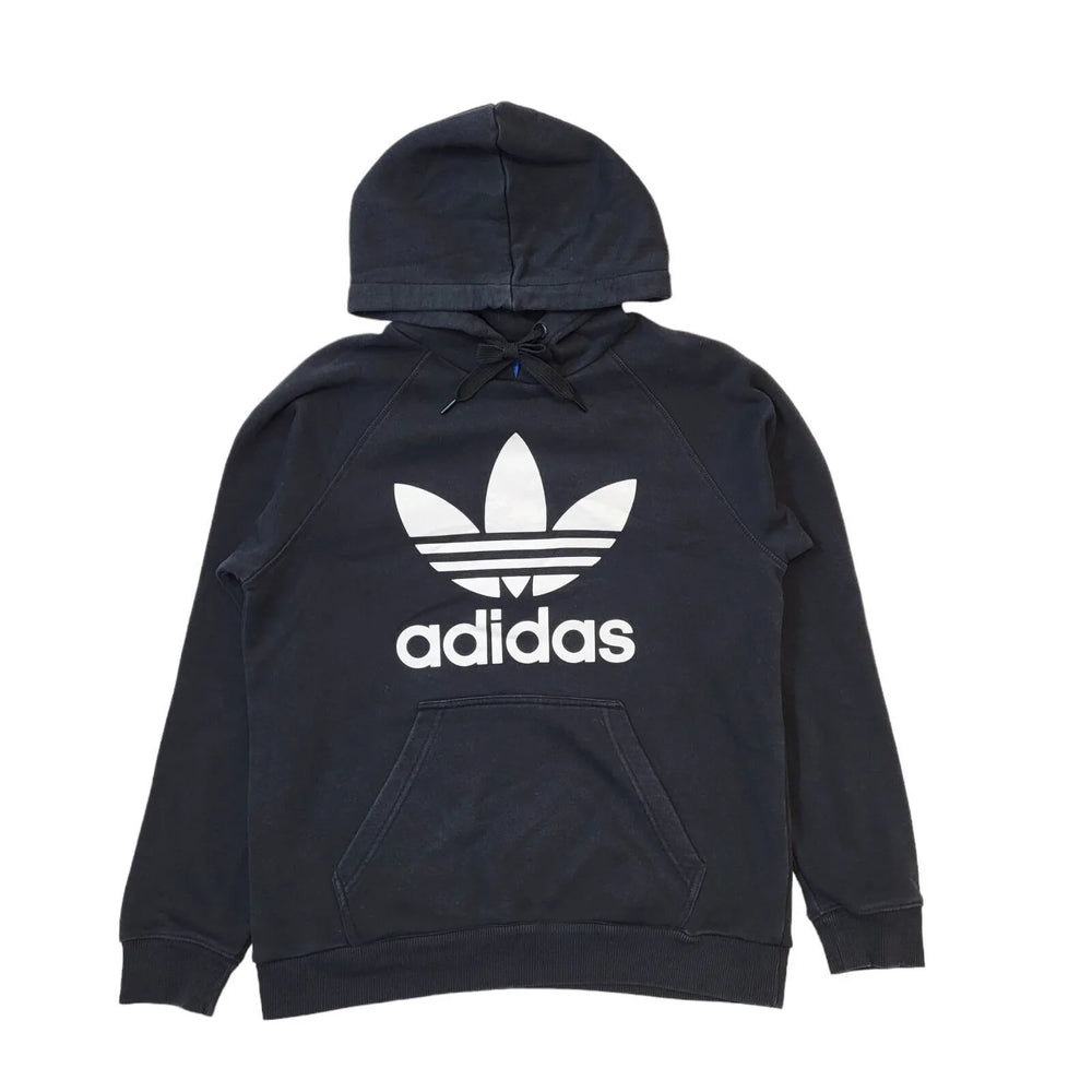 Adidas Black Spell Out Retro Long Sleeve Sweatshirt Men's Hoodie Uk M G936