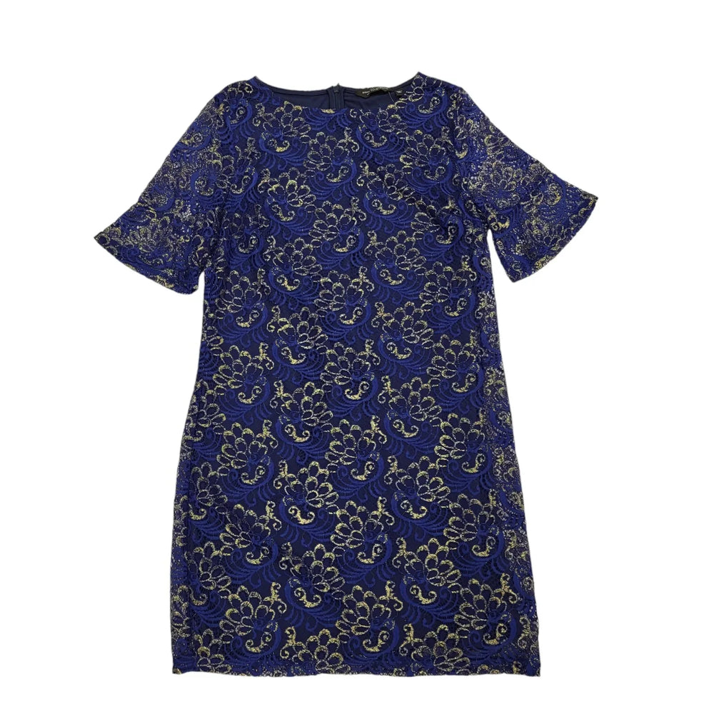 Dorothy Perkins Blue Short Sleeve Shift Dress Uk Women's 14 Bnwt BB963