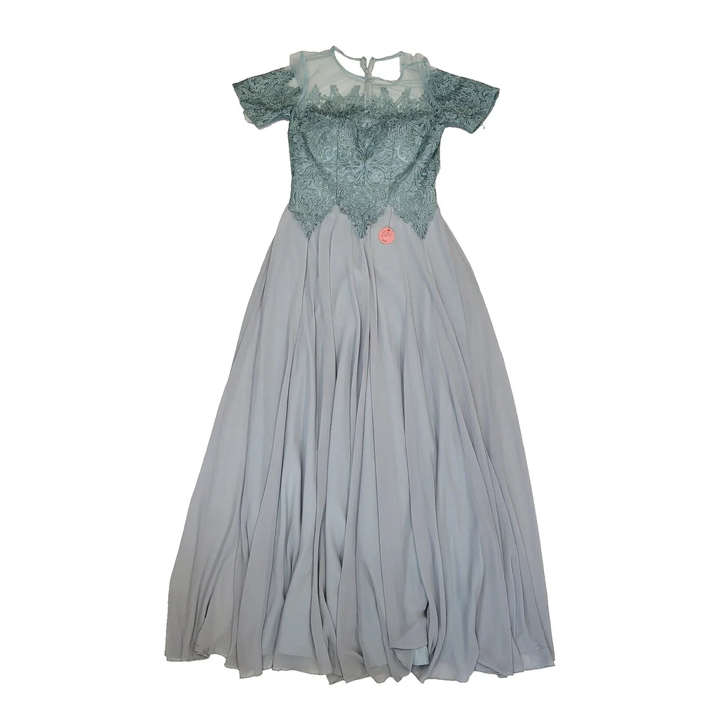Chi Chi London Blue S/Sleeve Evening Gown Formal Dress BNWT Women's UK 12 H56