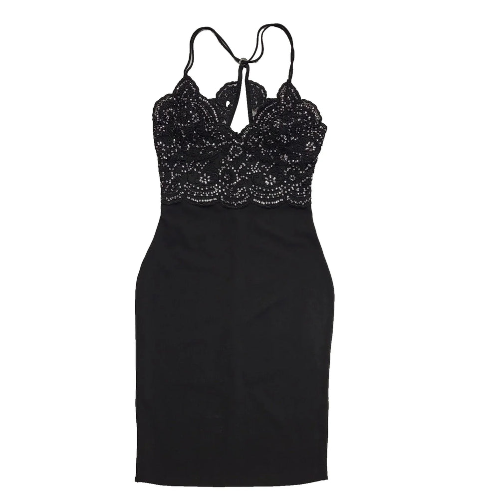 River Island Black Sequin V-Neck Evening Party BNWT UK L 12 L352