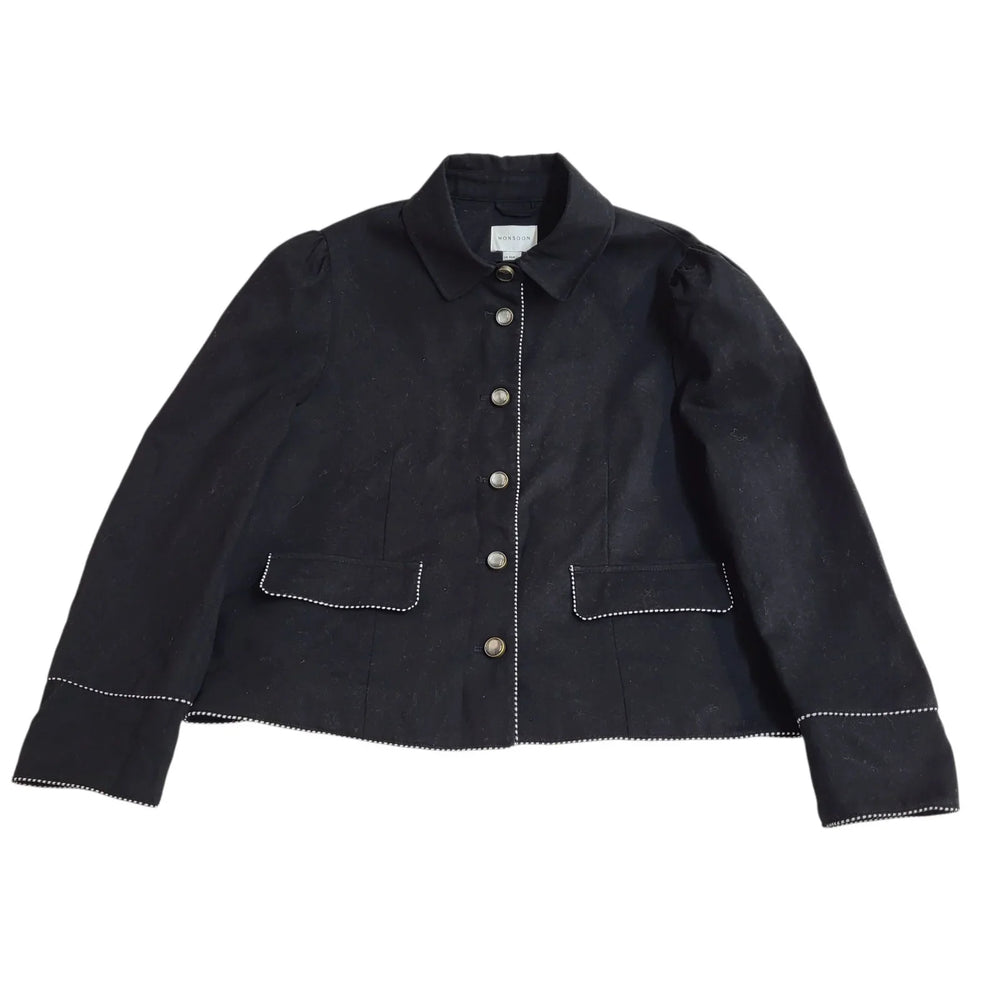 Monsoon Jacket Bnwt Black Button Uk Women's Size 18 L876