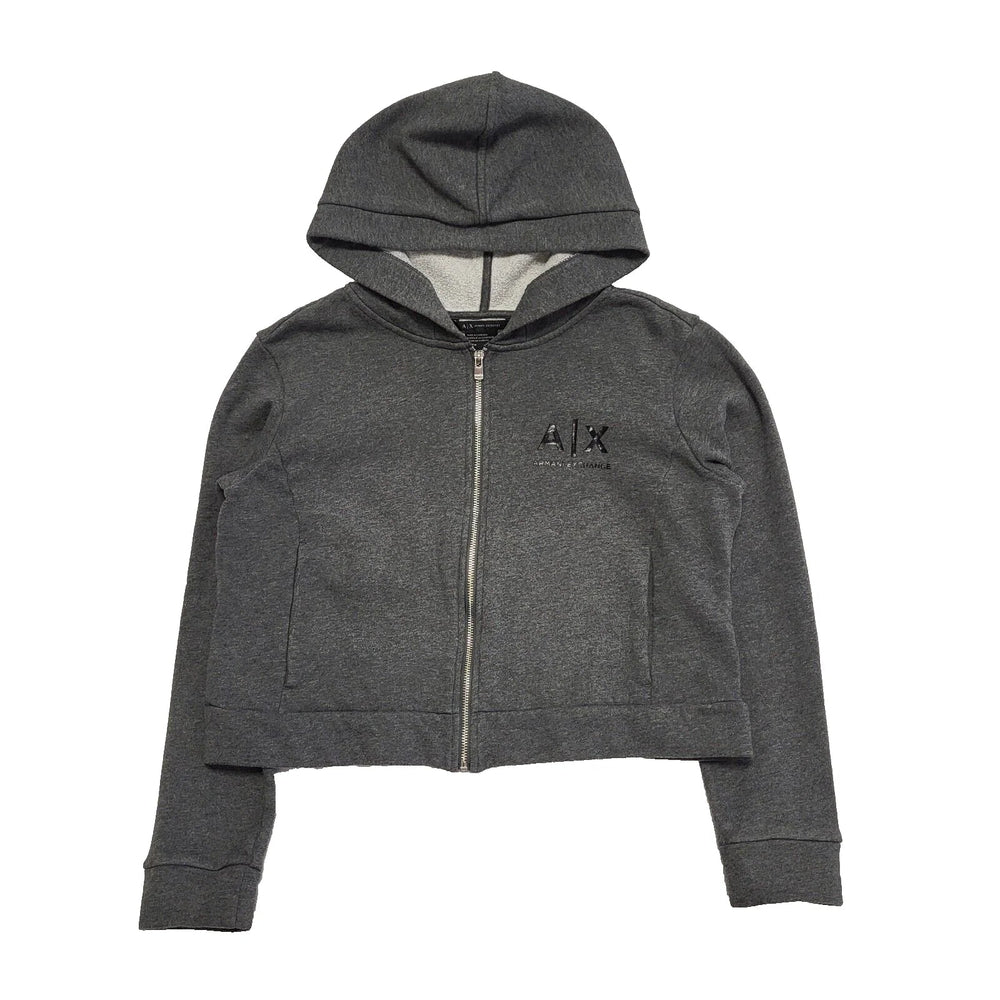 Armani Exchange Grey Short Sweatshirt Hoodie Uk Women's Size M L46