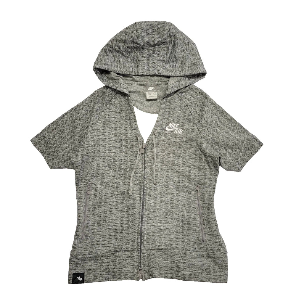 Nike Grey Zip Sports Sweatshirt S/Sleeve Hoodie UK Women's M 10 K803