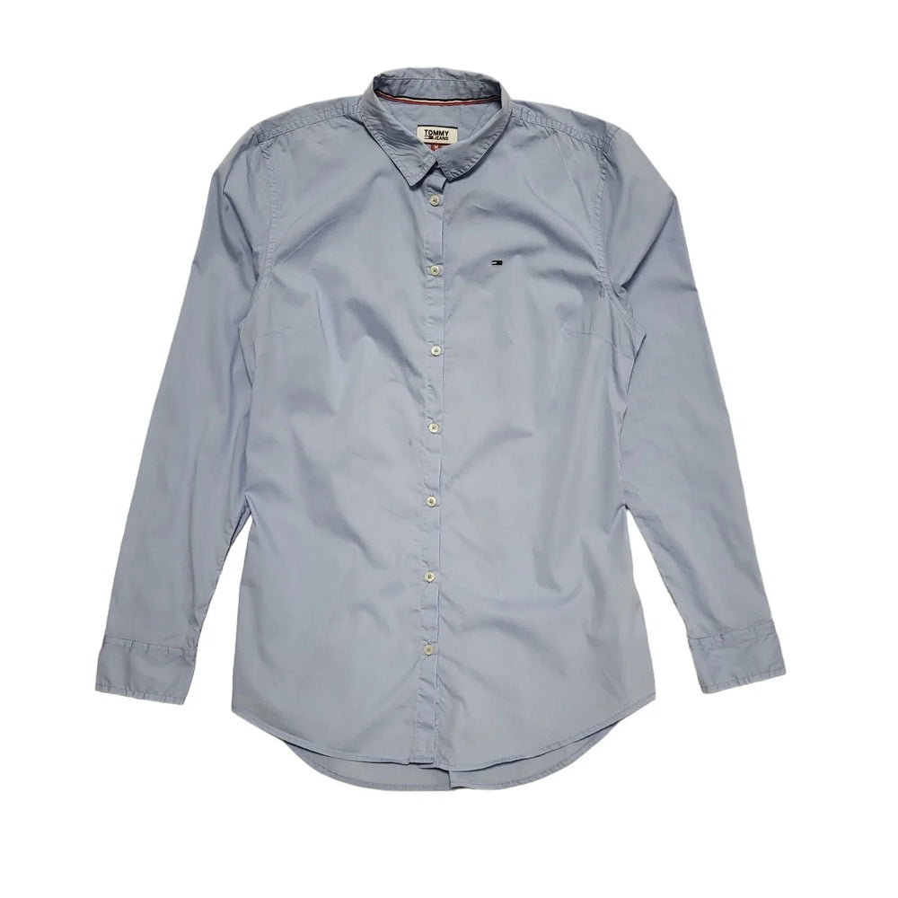 Tommy Jeans Blue Long Sleeve Shirt Uk Women's Size Medium CC550